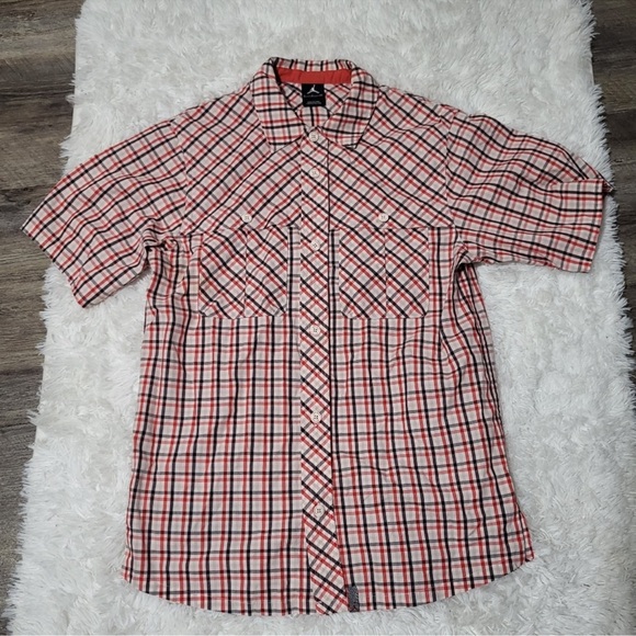 Jordan Kids shirt Red and White Plaid Zise Large 16-18 - Picture 5 of 12